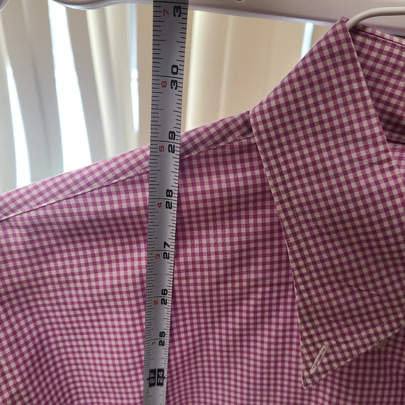 Lands' End Purple Checkard Dress Shirt size 16-34 - Picture 6 of 6